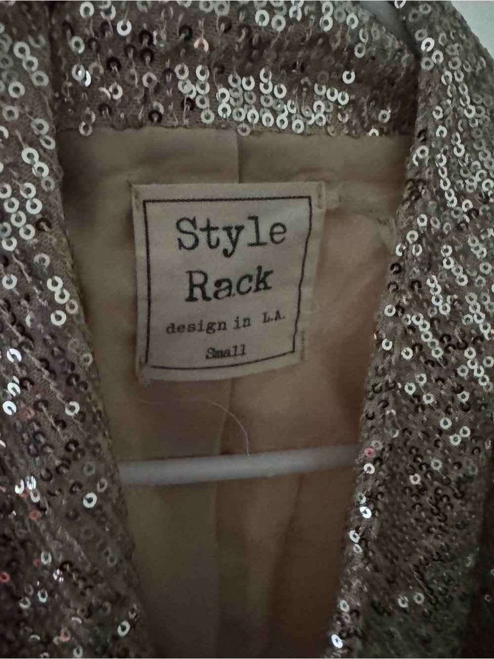 Style Rack Silver Sequin Draped Open-Front Jacket - Picture 2 of 3